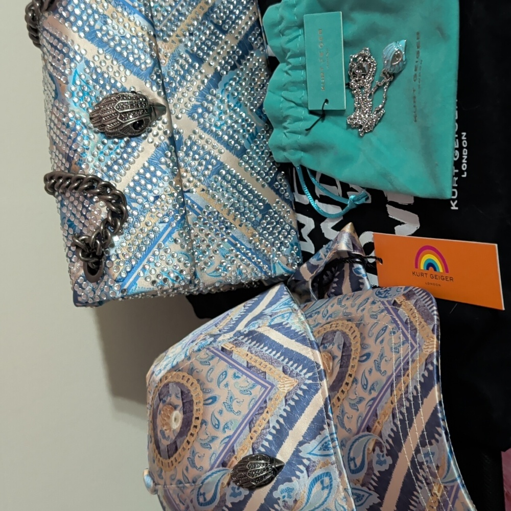 Kurt Geiger Kensington Bundle Trio Set Crossbody, Matching Hat, & Necklace NWT